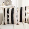 Boho Pillow Covers 18x18 Set of 2 for Couch-Modern Farmhouse Sofa Decorative Throw Pillow Covers Textured Chenille Cushion Covers Outdoor Netural Bohemian Pillow Cases Square