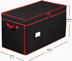 Premium Large Christmas Ornament storage Box, with Side Open, Drawer Style Trays - 3" Compartment, 8 Trays, Keeps 128 Holiday Ornaments & Xmas Accessories, Storage Container Made Of 600D Oxford Fabric