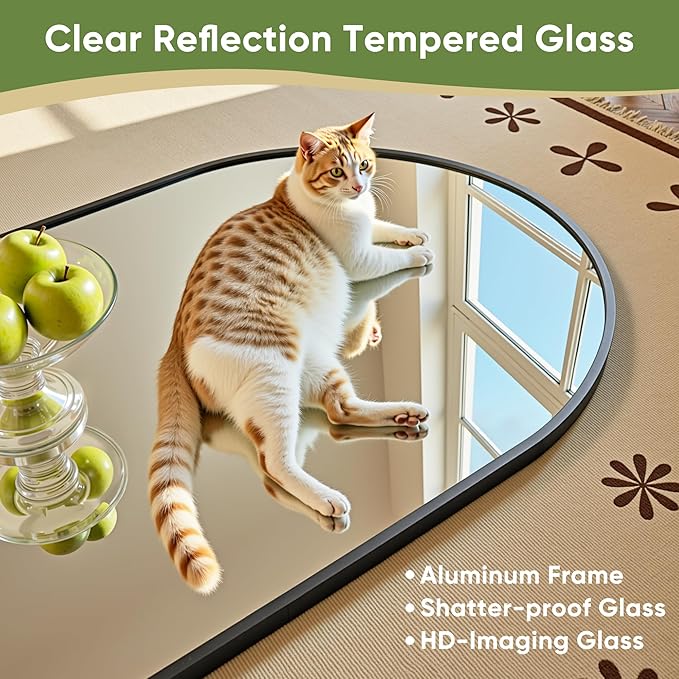 Full Length Mirror, 59"x19" Arched Full Body Mirror, Oversized Floor Mirrors, Leaning Free Standing Mirrors, Hanging Mounted Large Mirrors for Bedroom Dressing Room, Cloakroom, Black