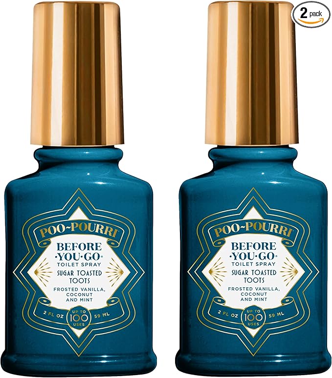 Poo-Pourri Toilet Spray Sugar Toasted Toots 2 Ounce Frosted Vanilla Coconut and Mint Pack of 2