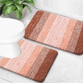 OLANLY Bathroom Rug Set 2 Piece, Soft Absorbent Microfiber Bath Mats and U-Shaped Contour Toilet Rug, Non-Slip, Machine Wash Dry, Plush Shaggy Bath Mats for Bathroom (24"x16"+24"x20", Orange)