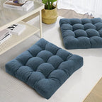 Tromlycs Floor Pillow Cushions for Adults Set of 2 Large Pillows for Floor Seating Square Gel Memory Foam 20 x 20 x 4 Inch Blue