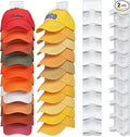 Hat Organizer Hold up to 20 Hats, 2 Pack Hat Rack for Wall with Strong Adhesive, Hat Organizer for Baseball Caps Display for Door Closet, Hat Hanger Holder Multilayer Two Mounting Option(White)