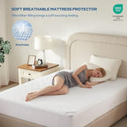 BEDLORE Waterproof Mattress Protector, Full Size Mattress Pad with Deep Pocket 6"-15" Depth, Soft Breathable Double Bed Mattress Cover for Bedroom, College Dorm, Hotel (White)