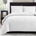 Love's cabin King Size Quilt Set White Bedspreads - Soft Bed Summer Lightweight Bedspread Comforter - Modern Style Wave Pattern Coverlet for All Season - 3 Pieces (1 Quilt, 2 Pillow Shams)