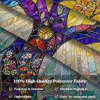 Lunerfex Tree of Life Tapestry Stained Glass Tapestry Wall Decor Tapestries for Bedroom Art Tapestries Wall Hanging for Bedroom Living Room Glass-Tree-02 70"x90"