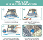 6 Pack Vacuum Storage Bags, Space Saver Bags (2 Jumbo/2 Large/2 Medium) Compression Storage Bags for Comforters and Blankets, Vacuum Sealer Bags for Clothes Storage, Hand Pump Included