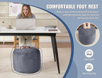 Pouf Ottoman Foot Stools with Foam Small Ottoman for Living Room Corduroy Ottomans Pouf 26x18in Foot Rest for Chair Blue Hassocks and Ottomans