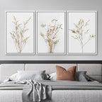 MUDECOR Framed Canvas Print Wall Art Wildflower Floral Botanical Prints Minimalist Wall Art Modern Farmhouse for Bedroom - 24"x36"x3 White