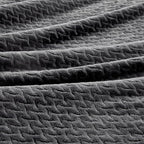 Oversized King Fleece Blanket 120x120 Inches, Seamless Soft Cozy 3D Jacquard Flannel Blanket 10'x10' Extra Large for Bed, Sofa, Couch, Travel & Camping, California King Throw, Dark Grey Leaf