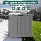 Outdoor Storage Box,30 Gallon Deck Box Outdoor Storage Bench Outside Waterproof Resin Storage Bench, Lockable Patio Cushions, Garden Tools Storage For Furniture, UV Resistant(Gray