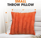 Cheer Collection Faux Fur Throw Pillows - Fall Decorative Throw Pillows for Couch, Bed Throw Pillows, Rust Accent Pillows for Bedroom or Living Room Aesthetic, Set of 2 Furry Throw Pillows, 18”x18”