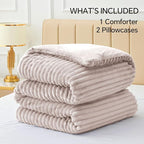 BEDELITE Fleece King Comforter Set -Super Soft & Warm Fluffy Lotus Pink Bedding, Luxury Fuzzy Heavy Bed Set for Winter with 2 Pillow Cases