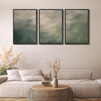 MUDECOR Framed Wall Art Print Set Soft Green Cloudscape Tranquil Abstract Nature Illustrations Modern Art Boho Decorative Colorful Chic for Living Room, Bedroom, Office - 16"x24"x3 Black