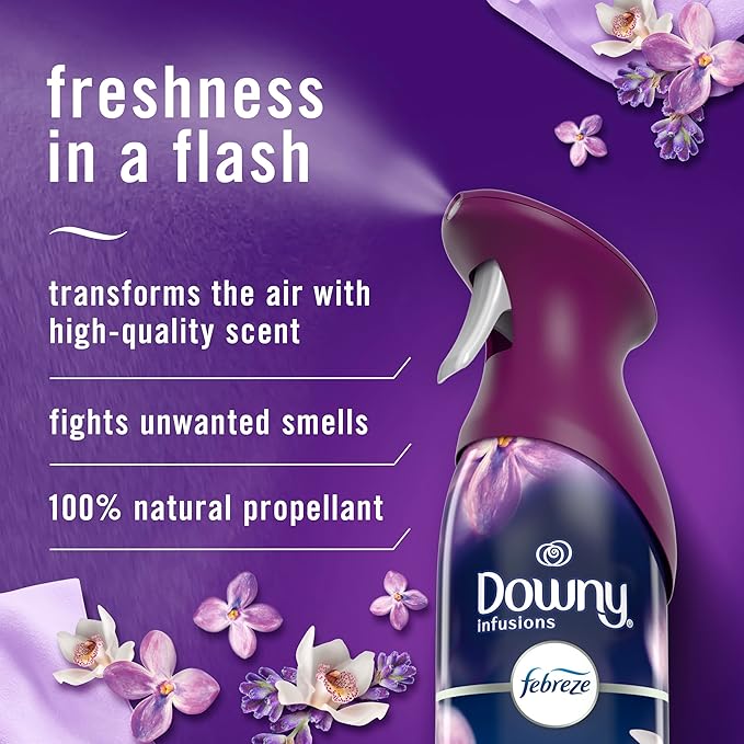 Febreze Air Mist Air Freshener Spray, Odor-Fighting Room Spray, Air Fresheners for Home and Bathroom and Kitchen, Aerosol Can, Downy Calm Scent, 8.8oz (Pack of 3)