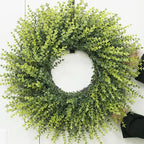 28In Large Boxwoods Door Wreaths for Front Door Spring Summer Outside All Season Green Year Round Artificial Greenery Wreath for Wall Window Rustic Farmhouse Home Outdoor Indoor Decorations