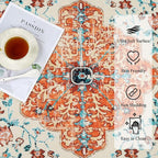 U'Artlines Boho Vintage Area Rug 6x9 Machine Washable Low Pile Soft Floor Carpet Non Slip Non Shedding Accent Rug for Living Room Bedroom Entryway Dining Room Office Orange/Multi