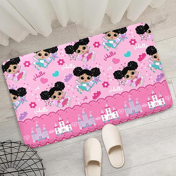 Afro Girl Rug - Cute Black Girls Area Rug Decor for Bedroom & Living Room, 2x3 Feet