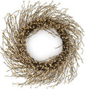 Artificial Twig Fall Front Door Wreath 24 Inch Autumn Cream Berry Wreath with Eucalyptus Leaves and Grapevine for Farmhouse Window Christmas Hanging Home Decor