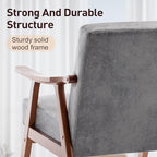 KEIKI Mid-Century Modern Accent Chair with Solid Wood Frame, Stylish Upholstered Armchair for Modern Retro Home Décor