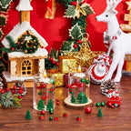 124 Pcs Christmas Vase Filler Pearls for Vase Filler Christmas Table Decor Floating Candles Centerpiece with 8 Floating Candles for Table Party Festival Decor, Not Included Clear Beads(Tree, Box)