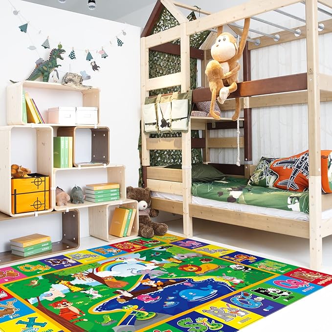 Soft Non-Toxic Baby Play Mat with ABC Alphabet - Foldable Crawling Mat for Infants & Toddlers, Extra Thick Floor Mat for Nursery, Playroom, Daycare | Non-Slip, Machine Washable (78.7X59 INCH)