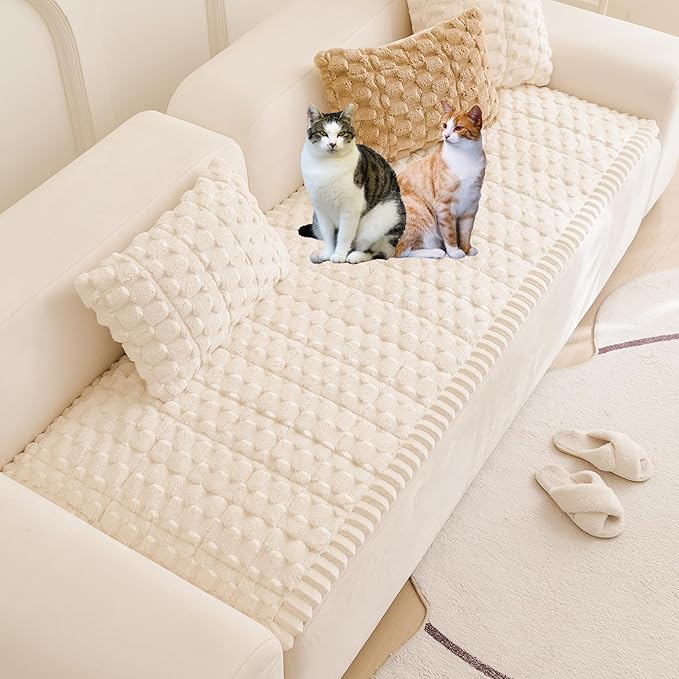 Mivnue Pet Couch Cover, Couch Covers for Dogs, Washable Dog Sofa Covers Couch Protector, Fuzzy Non Slip Couch Slipcover Pet Friendly