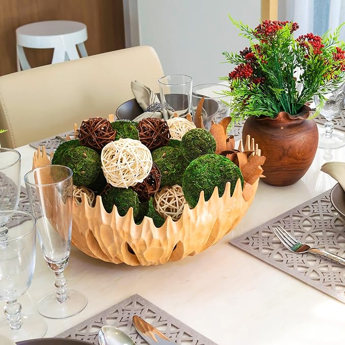 Yunsailing 36 Pcs Moss Decorative Balls for Centerpiece Bowls and Rattan Wicker Balls Handmade Moss Balls Orbs Moss Vase Filler for Garden Wedding Home Decoration