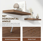 36 Inch Floating Shelves, 12 Inch Deep Floating Shelves for Wall, Floating Shelf with Invisible Brackets, Deep Shelves for Bathroom, Bedroom, Living Room, 2 Pack, Walnut