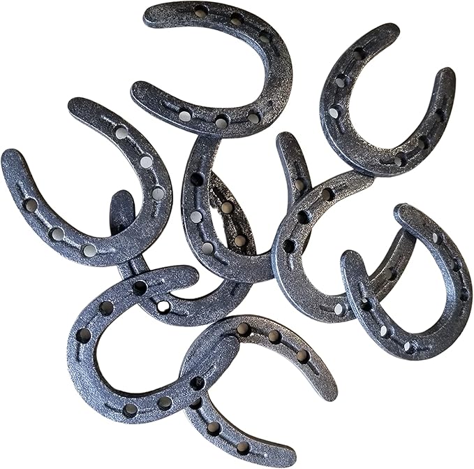 Carver's Olde Iron Mini Zinc Horseshoes Set, 2" x 1 3/4" for Decoration and Crafts (50)