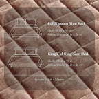 RECYCO Luxury Velvet Quilt King Size Bedding Set, Ultra Soft Velvet Comforter Set, Lightweight Quilted Channel Box Stitch Oversized Bedspread Coverlet for All Season, with 2 Shams, Terracotta Clay
