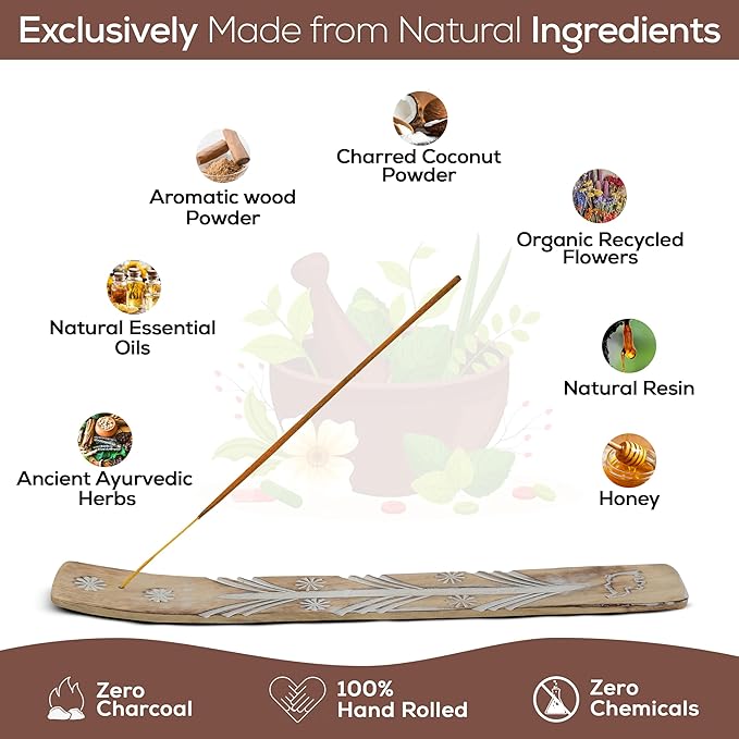 Satya Musk Incense Sticks, Satya Bng Insenses 15gmx12 Pack with Raajsee Incense Holder Bundle, Satya Nagchampa Natural Incense