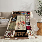 Wrestling Blanket for Boys Girls Women Men Wrestle Gifts Sports Throw Blanket Plush Cozy Flannel Fleece Fuzzy Blankets 60"X50"