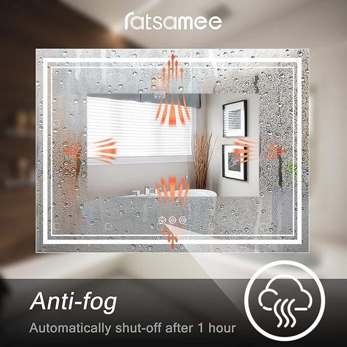 96x36 Inch Led Mirror for Bathroom with Front Light and Backlit, Bathroom Mirror with Led Lights, Vanity Mirror with Lights for Wall, Anti-Fog, Dimmable, Memory Function, Tempered Glass