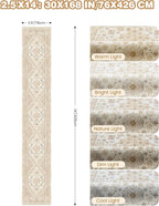 Washable Runner Rug 2.5x14, Non-Slip Long Kitchen Mats for Floor, Vintage Rug for Entryway, Soft Hallway Runner for Dining Room, Bedroom, Living Room(Cream/Beige,2.5'x14')