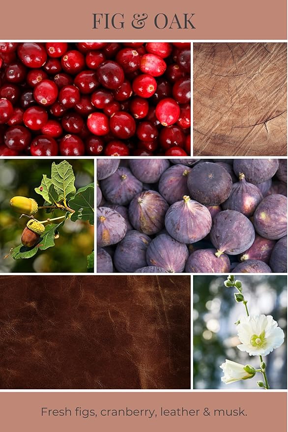 ECO CANDLE CO. Room & Linen Spray, Fig & Oak, 8 oz. - Scents Of Figs, Cranberries, Leather, & Musk - Recycled Aluminum Bottle, No Propellents, Pump Top, All Natural Ingredients