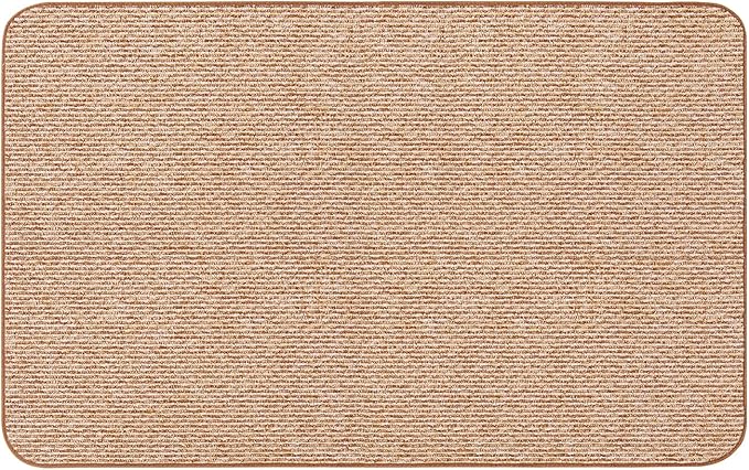 House, Home and More Skid-Resistant Carpet Indoor Area Rug Floor Mat - Praline Brown - 5 Ft X 8 Ft - Non Slip Rubber Backing, Stain Resistant, Dog Friendly, Living Room Bedroom Kitchen Entryway