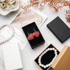 Tenceur 100 Pcs Valentines Jewelry Gift Boxes Bulk Kraft Jewelry Cardboard Box for Necklace Earring Bracelet Storage Package(Brown, White, Black,3.2x2x1.2in)