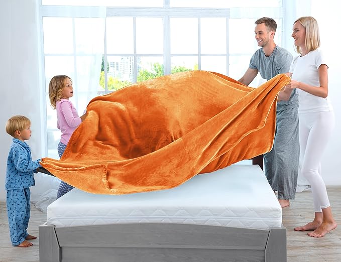 Utopia Bedding Fleece Blanket Twin Size Burnt Orange 300GSM Luxury Anti-Static Fuzzy Soft Microfiber Bed Blanket (60x80 Inch)
