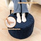 Asuprui Round Pouf Ottoman Stuffed Pouf Foot Stool Floor Chair for Living Room Bedroom Filled Boho Poof Foot Rest for Couch 20 Diameter x 12 Height Navy Blue Pouf with Filler