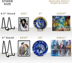 Plate Stands for Display - 4.5 Inch Metal Square Wire Plate Holder Display Stand + Picture Frame Stand Holder Easel for Book, Decorative Plate, Plaque, Photo, Platter (Black 2 Pack)