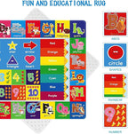 Kids Rug for Playroom, ABC Play Mat Educational Rugs, Soft Non-Slip Rug Toddler Baby Play Mat, Alphabet Carpet for Boy Girl Bedroom