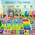 ABC Play Carpet for Kids – Extra Large Preschool Rug with ABCs, Numbers, Animals, and Colors for Playroom & Classroom - (78.7X59 Inches)