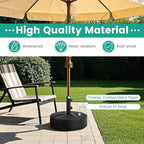 HAPPYGRILL Outdoor Umbrella Base 20", Patio Umbrella Weighted Base with 3 Adapters, 2 Adjustable Knobs, Refillable Reservoir for Water & Sand, Market Umbrella Stand for Poolside, Garden