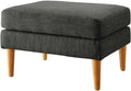 Convenience Concepts Designs4Comfort Marlow Ottoman 27" - Mid-Century Modern Upholstered Footrest & Seat for Living Room, Bedroom, Hallway, or Entryway, Dark Charcoal Gray Fabric