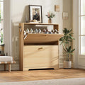 Nicetree Shoe Storage Cabinet with 2 Flip Drawers, Slim Shoe Cabinet, Hidden Shoe Rack Cabinet, Shoe Storage Cabinet for Entryway, Hallway, Foryer, Natural Oak