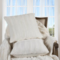 Cheer Collection Faux Fur Throw Pillows - Decorative Pillows for Couch, Bed Throw Pillows, White Accent Pillows for Bedroom or Living Room Aesthetic, Set of 2 Furry Throw Pillows, 20" x 20"