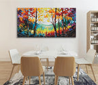 Art Hand-Painted Natural Scenery Oil Painting Forest Scenery Large Canvas Wall Art Decoration 30×60 Inches