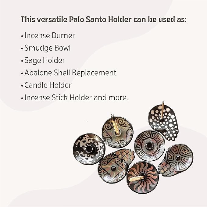 Luna Sundara Authentic Peru Pottery Palo Santo Stick Holder and Incense Holder with 5 Palo Santo Sticks Handmade Ceramic Smudge Bowl Sage Holder Black and White Maze Gift Set