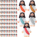 Bememo 100 Pcs Jesus Toys Original Design Mini Rubber Little Jesus Figurine to Hide and Seek Religious Party Favors Sunday School Craft Baptism Gifts for Easter Egg Stuffers (Bohemian Color)